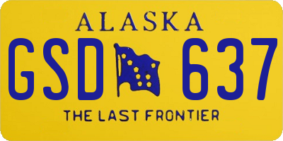 AK license plate GSD637