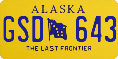 AK license plate GSD643