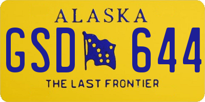 AK license plate GSD644