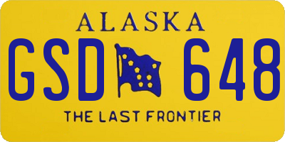 AK license plate GSD648