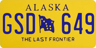 AK license plate GSD649