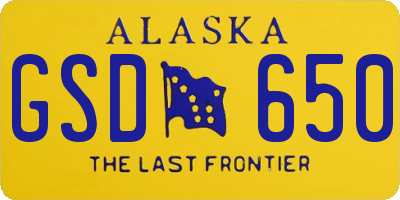 AK license plate GSD650