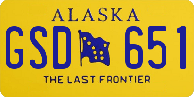 AK license plate GSD651