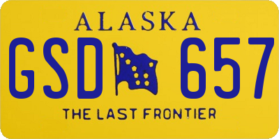 AK license plate GSD657