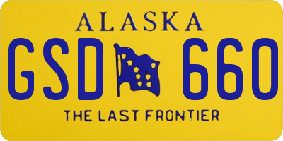 AK license plate GSD660