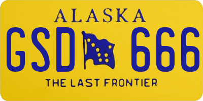 AK license plate GSD666