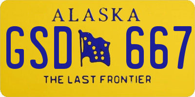 AK license plate GSD667