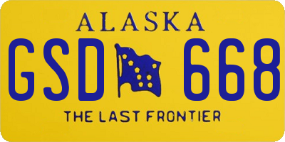 AK license plate GSD668