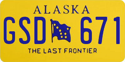 AK license plate GSD671