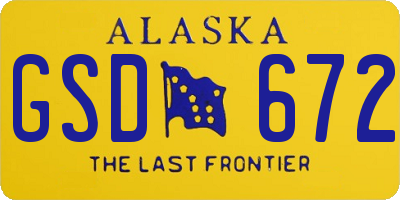 AK license plate GSD672