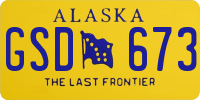 AK license plate GSD673