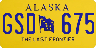 AK license plate GSD675