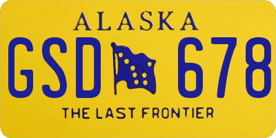 AK license plate GSD678