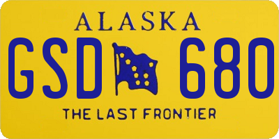 AK license plate GSD680