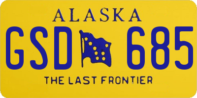 AK license plate GSD685