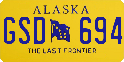 AK license plate GSD694