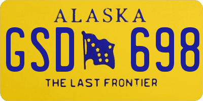 AK license plate GSD698