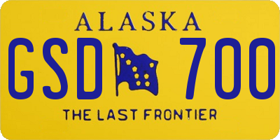 AK license plate GSD700