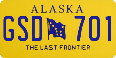 AK license plate GSD701