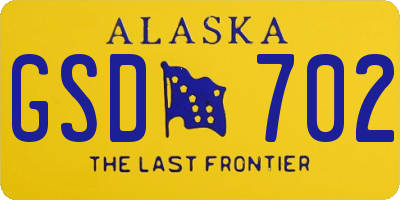 AK license plate GSD702