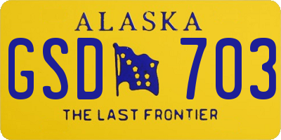 AK license plate GSD703