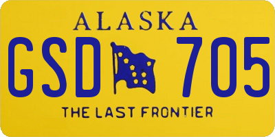 AK license plate GSD705