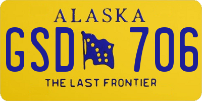 AK license plate GSD706