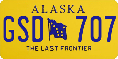 AK license plate GSD707