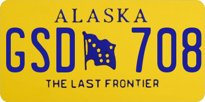 AK license plate GSD708