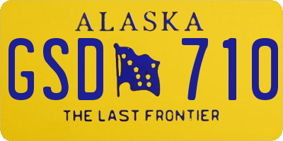 AK license plate GSD710