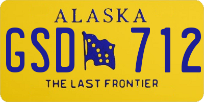 AK license plate GSD712