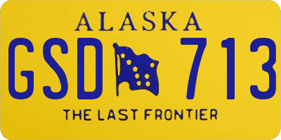 AK license plate GSD713