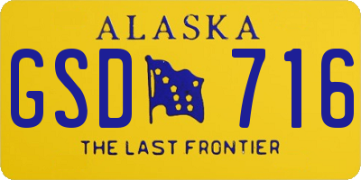 AK license plate GSD716