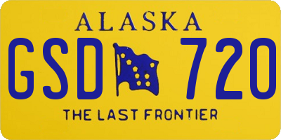 AK license plate GSD720