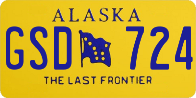 AK license plate GSD724