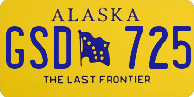 AK license plate GSD725