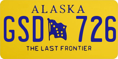 AK license plate GSD726