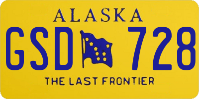 AK license plate GSD728