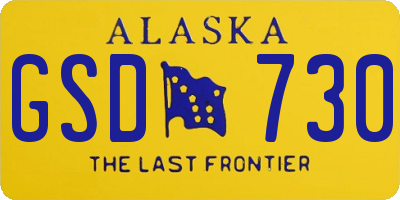 AK license plate GSD730