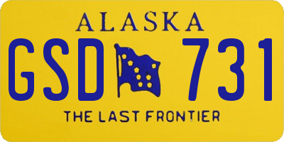 AK license plate GSD731