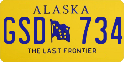 AK license plate GSD734