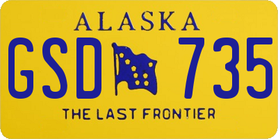 AK license plate GSD735