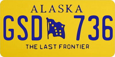 AK license plate GSD736