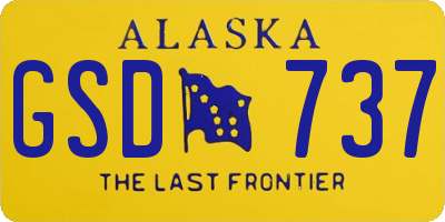 AK license plate GSD737