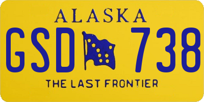 AK license plate GSD738