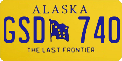 AK license plate GSD740