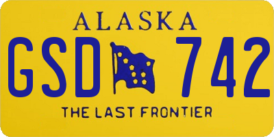 AK license plate GSD742