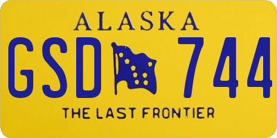 AK license plate GSD744