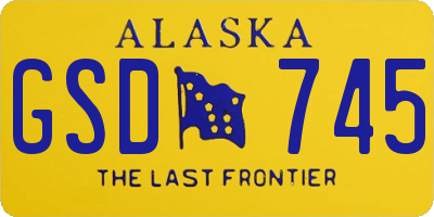 AK license plate GSD745