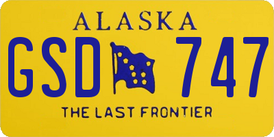 AK license plate GSD747